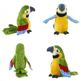 Interaktivní plyšová hračka Papoušek opakující mávající 21cm