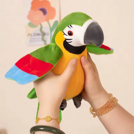 Interaktivní plyšová hračka Papoušek opakující mávající 21cm