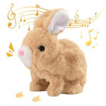 Interaktivní plyšová hračka Králíček chodící se zvukem 18cm