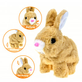 Interaktivní plyšová hračka Králíček chodící se zvukem 18cm