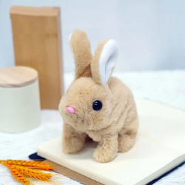 Interaktivní plyšová hračka Králíček chodící se zvukem 18cm