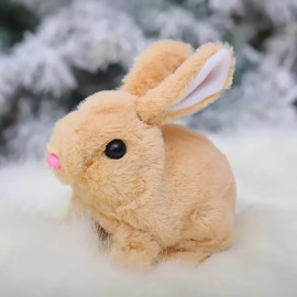 Interaktivní plyšová hračka Králíček chodící se zvukem 18cm