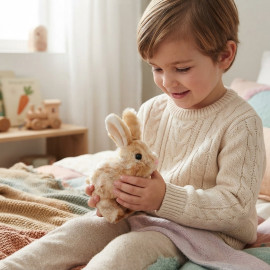Interaktivní plyšová hračka Králíček chodící se zvukem 18cm