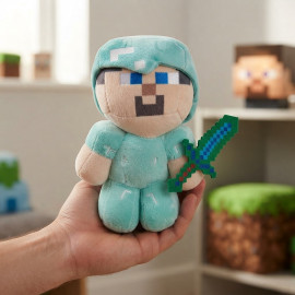 Plyšová hračka Minecraft Steve diamantový 21cm