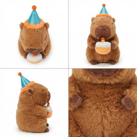 Plyšová hračka Kapybara s dortem Happy Birthday 30cm