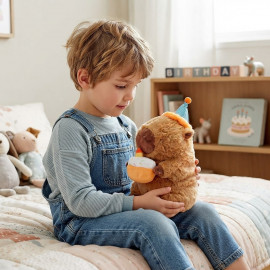 Plyšová hračka Kapybara s dortem Happy Birthday 30cm