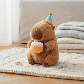 Plyšová hračka Kapybara s dortem Happy Birthday 30cm