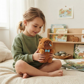 Plyšová hračka Kapybara s motýlkem 22cm