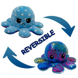 Plyšová oboustranná hračka Chobotnice duhová 28cm