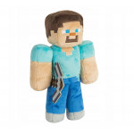 Plyšová hračka Minecraft Steve diamantový s krumpáčem 27cm