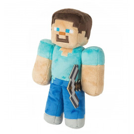 Plyšová hračka Minecraft Steve diamantový s krumpáčem 27cm
