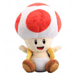 Plyšová hračka Super Mario Toad červená houba 17cm
