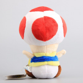 Plyšová hračka Super Mario Toad červená houba 17cm