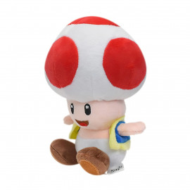 Plyšová hračka Super Mario Toad červená houba 17cm