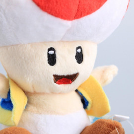 Plyšová hračka Super Mario Toad červená houba 17cm