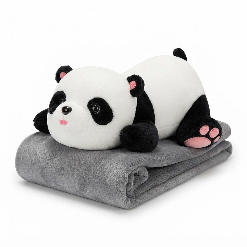 Maxi plyšová panda s dekou Lady 52cm 2v1