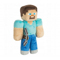 Plyšová hračka Minecraft Steve diamantový s krumpáčem 27cm