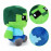 Plyšová hračka Minecraft Zombie Steve Pixel maxi 25cm