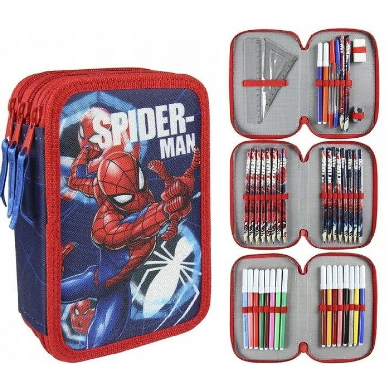Školní penál třípatrový s náplní Spiderman Spider Školní penál třípatrový s náplní Spiderman Spider