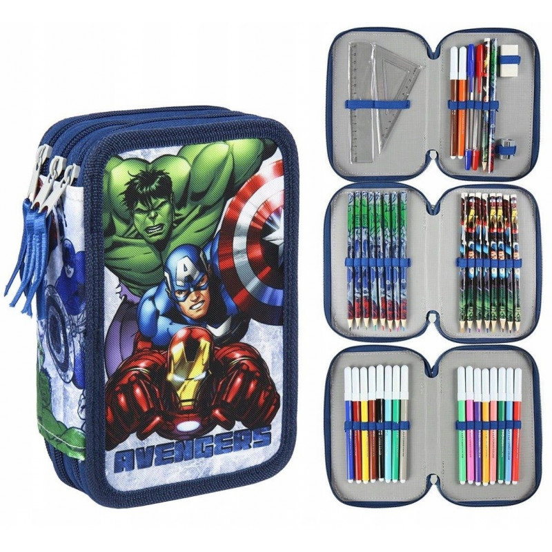 Školní penál třípatrový s náplní Avengers Hulk Školní penál třípatrový s náplní Avengers Hulk