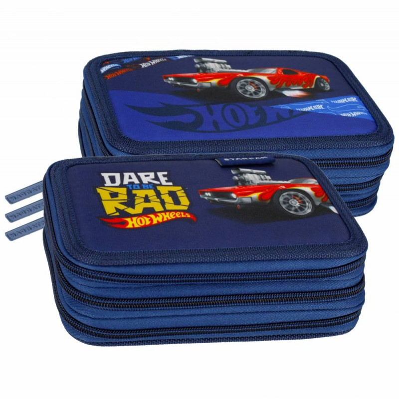 Školní penál třípatrový s náplní HOT WHEELS Školní penál třípatrový s náplní HOT WHEELS
