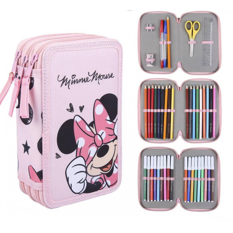 Školní penál třípatrový s náplní Minnie Mouse Školní penál třípatrový s náplní Minnie Mouse