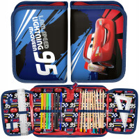 Školní penál rozkládací s náplní Auta