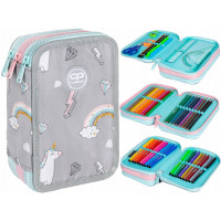 Školní penál třípatrový s náplní Jednorožec s duhou