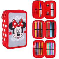 Školní penál třípatrový s náplní Myška Minnie