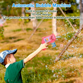 Automatická pistole na bubliny růžová s náplní