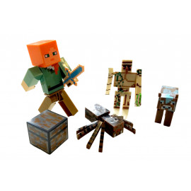 Kolekce figurek Minecraft Alex a Golem sada 7 ks