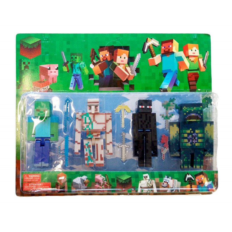 Kolekce figurek Minecraft Bojovníci sada 10 ks