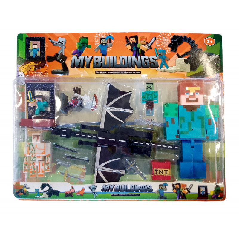 Kolekce figurek Minecraft Ender dragon s útokem sada 10 ks Kolekce figurek Minecraft Ender dragon s útokem sada 10 ks