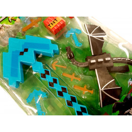 Kolekce figurek Minecraft Diamantový meč s doplňky 12ks