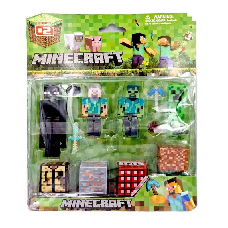 Kolekce figurek Minecraft se stavebními bloky 12ks Kolekce figurek Minecraft se stavebními bloky 12ks