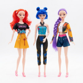 Sada figurek Demon Hunters K-pop s doplňky 3ks 30cm