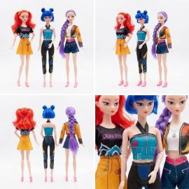 Sada figurek Demon Hunters K-pop s doplňky 3ks 30cm