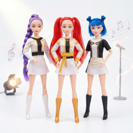 Sada figurek Demon Hunters K-pop Zpívající Glamour 3ks 30 cm