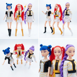 Sada figurek Demon Hunters K-pop Zpívající Glamour 3ks 30 cm