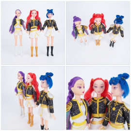 Sada zpívajících figurek Demon Hunters K-pop Melody 3ks 30 cm