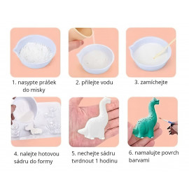 Kreativní sada DIY Svět dinosaurů sádrové odlitky