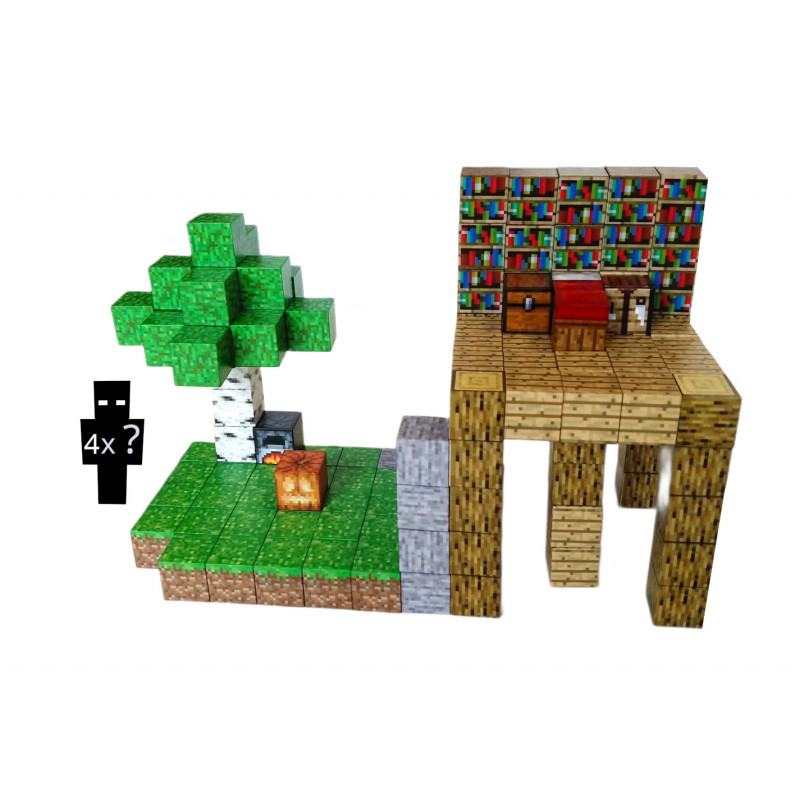 Magnetická stavebnice Minecraft Knihovna a magický strom 132ks Magnetická stavebnice Minecraft Knihovna a magický strom 132ks