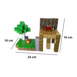 Magnetická stavebnice Minecraft Knihovna a magický strom 132ks