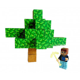 Magnetická stavebnice Minecraft Stromy a vodopád s postavičkou 101ks