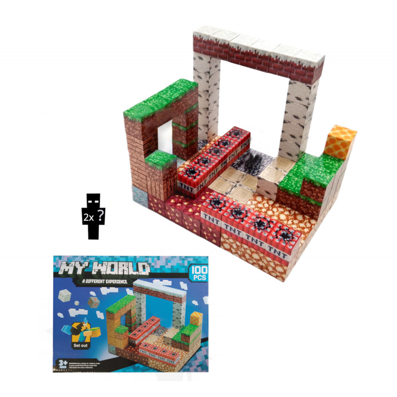 Magnetická stavebnice Minecraft TNT world 100ks