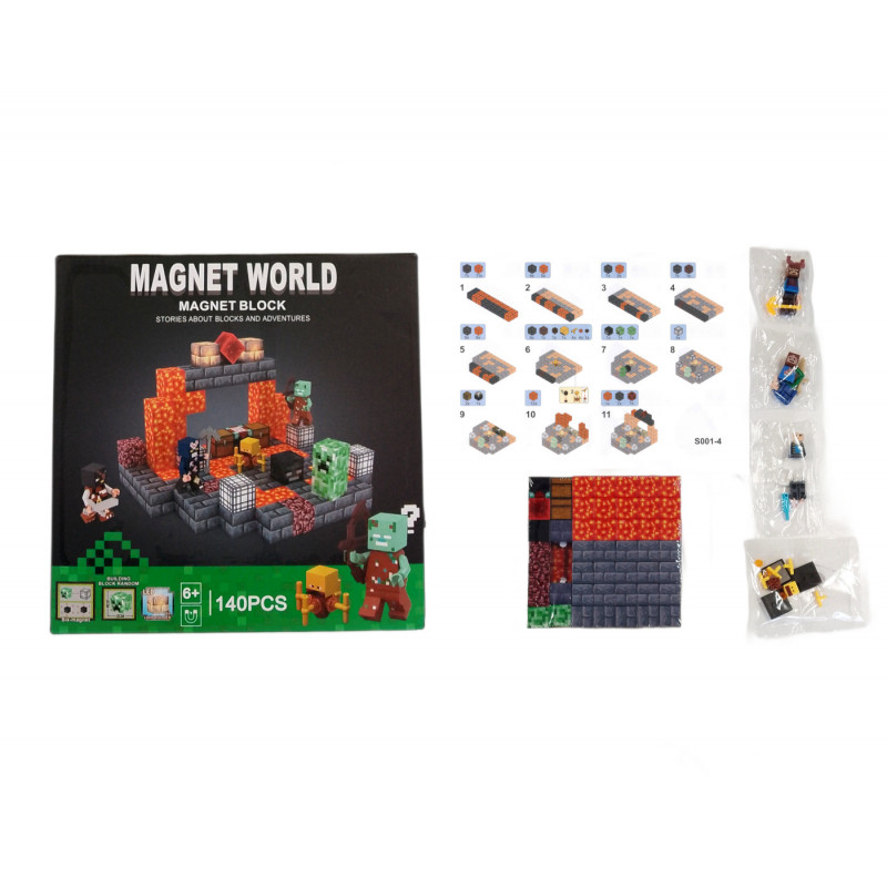Magnetická stavebnice Minecraft Danger svítící 101ks Magnetická stavebnice Minecraft Danger svítící 101ks