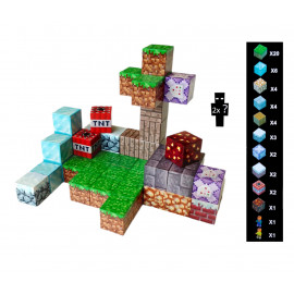 Magnetická stavebnice Minecraft Diamond world 50ks