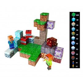 Magnetická stavebnice Minecraft Diamond world 50ks