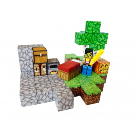 Magnetická stavebnice Minecraft Úkryt s postelí, pecí a truhlou 51ks