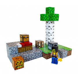 Magnetická stavebnice Minecraft Úkryt s postelí, pecí a truhlou 51ks